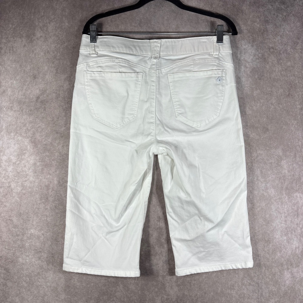 Democracy Shorts Women 8 White Ab solution Bermuda Casual Stretch Denim Everyday - Picture 4 of 10